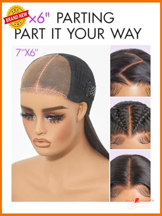 200% Density HD Lace Front Wig Straight Human Hair Pre-Plucked Glueless 20
